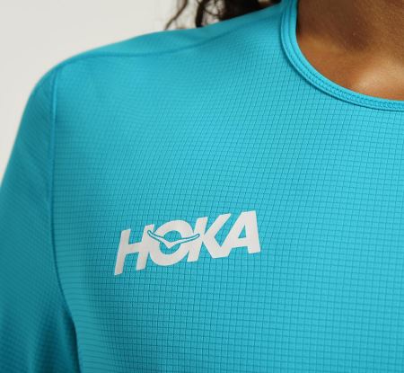 Hoka One One Performance Short Sleeve - Top Homem Azuis | PT-fPceze1